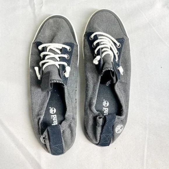 Timberland Women’s Grey A15MU Newport Bay Canvas Sneakers Size 7 - Picture 3 of 5